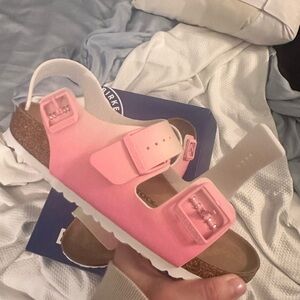 Birkenstock Milano Ombré NIB Pink Green Sandals sold out style birks two strap